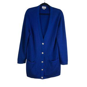 Vintage Essential Elements Wool Blend Navy Blue Cardigan - M